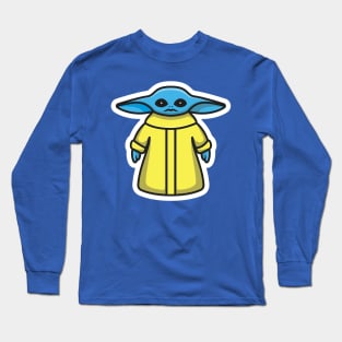 Alien cartoon vector icon illustration. Science and technology icon design concept. Long Sleeve T-Shirt